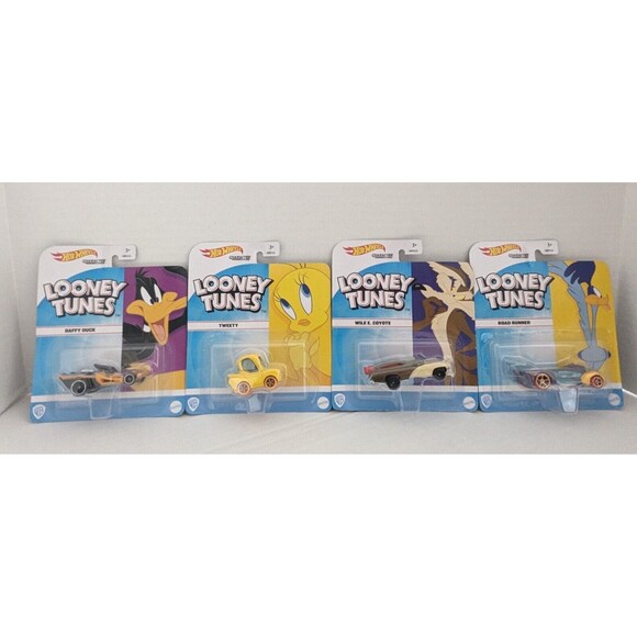 Hot Wheels Looney Tunes Tweety, Road Runner,  Daffy Duck, Wile E Coyote Lot Of 4 - Picture 3 of 8